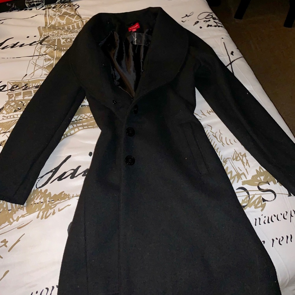 Guess Black Peacoat w/ Removable Faux Fur Collar